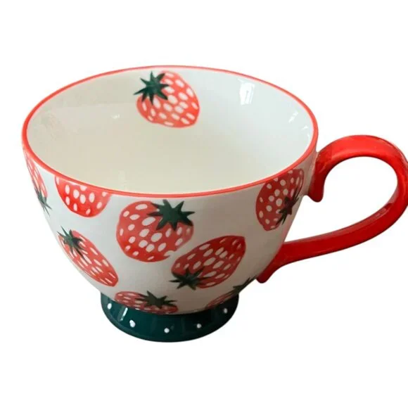 Paper Source Strawberry Oversized Tea Cup Mug Cottagecore - Picture 4 of 11